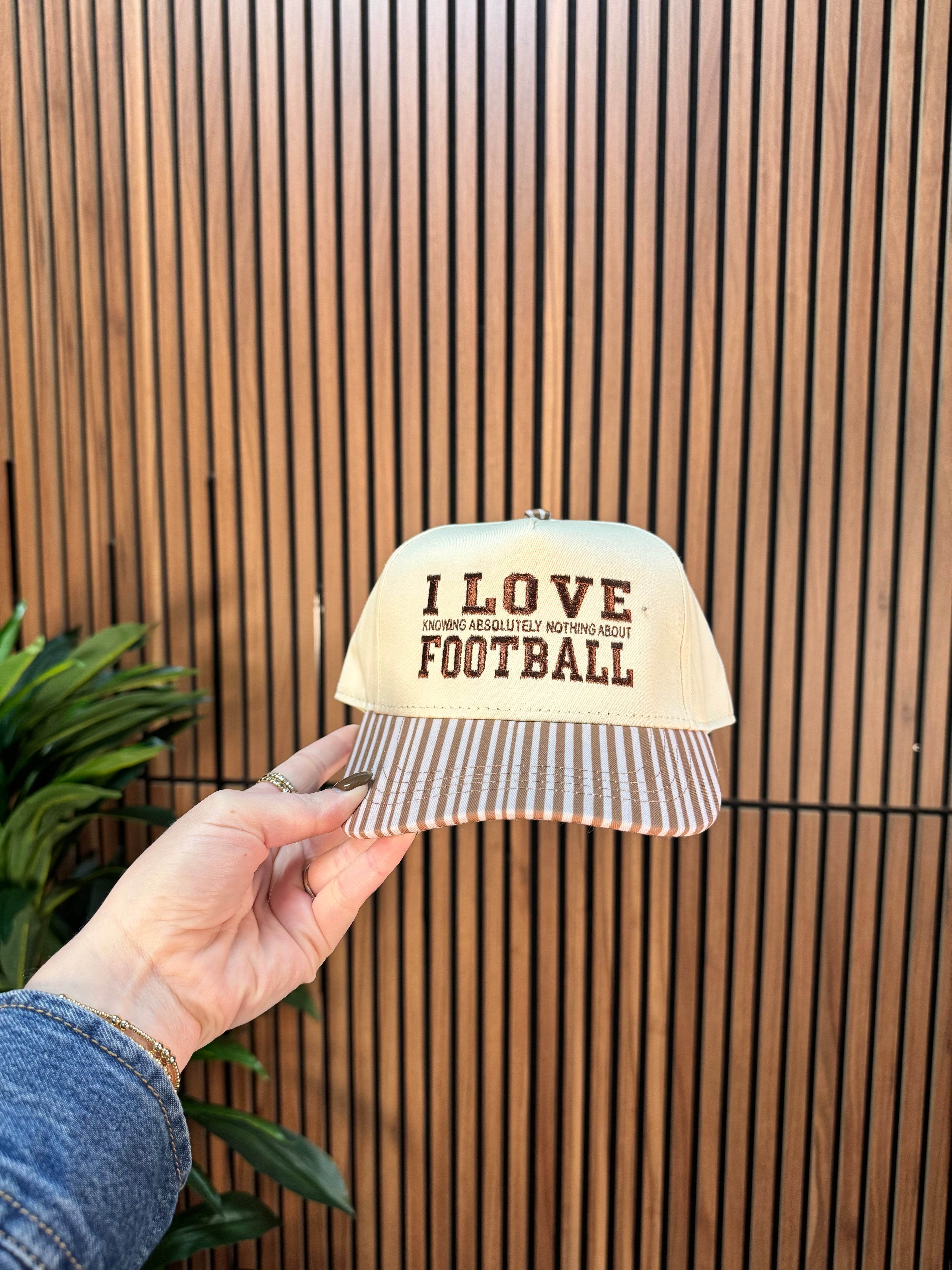 I Love Knowing Absolutely Nothing About Football Striped Hat
