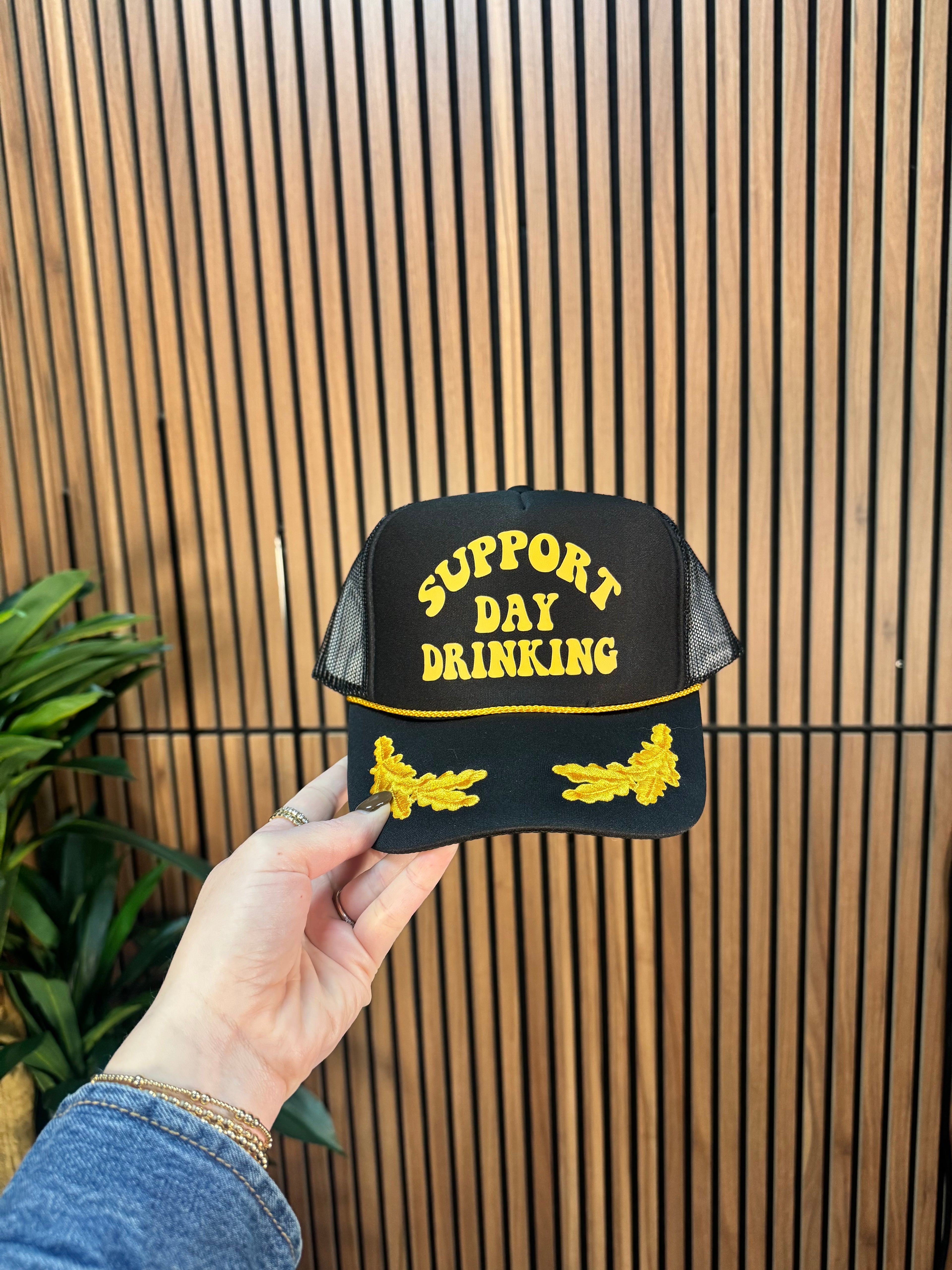 Support Day Drinking Captain Trucker Hat