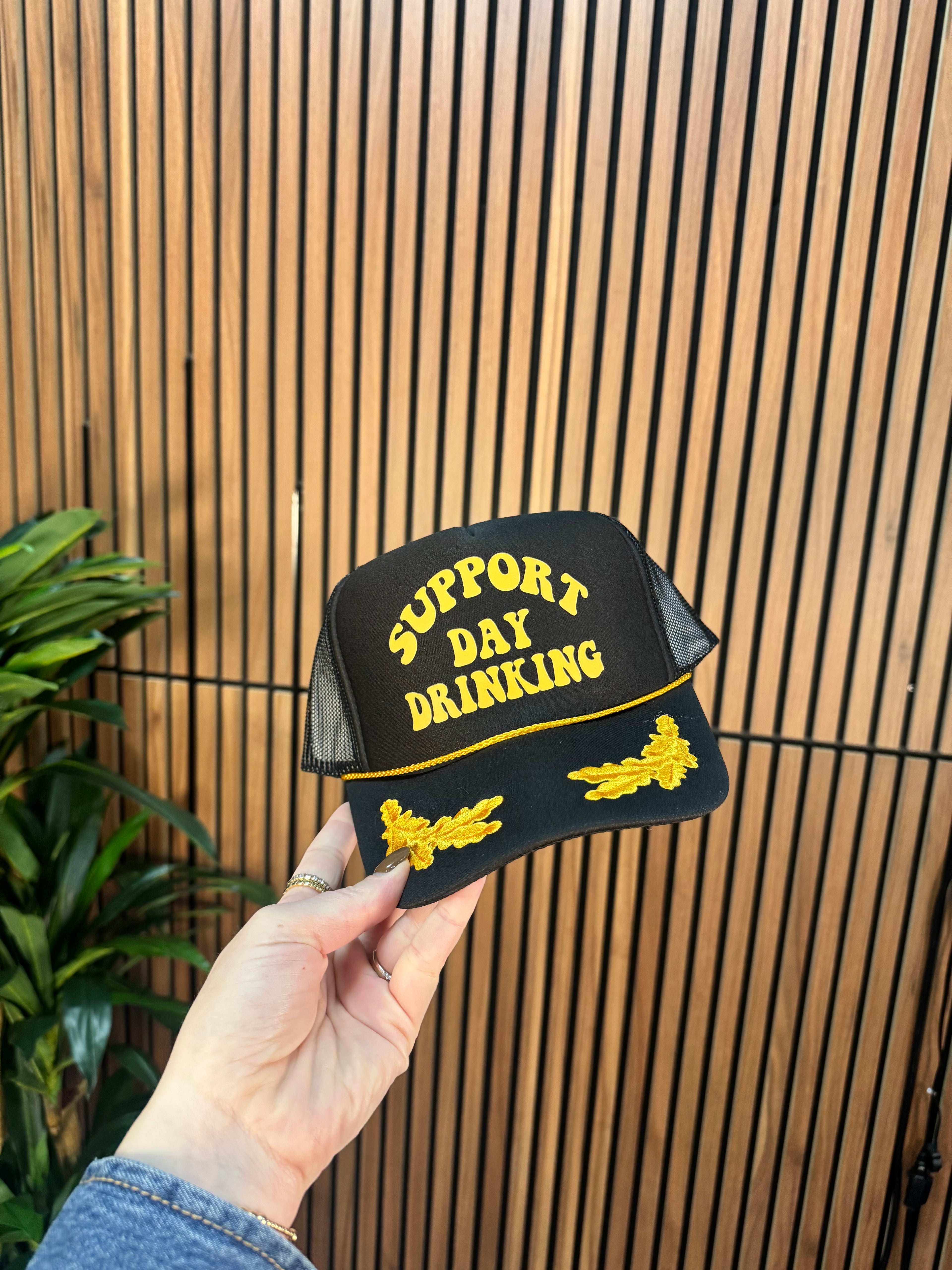 Support Day Drinking Captain Trucker Hat