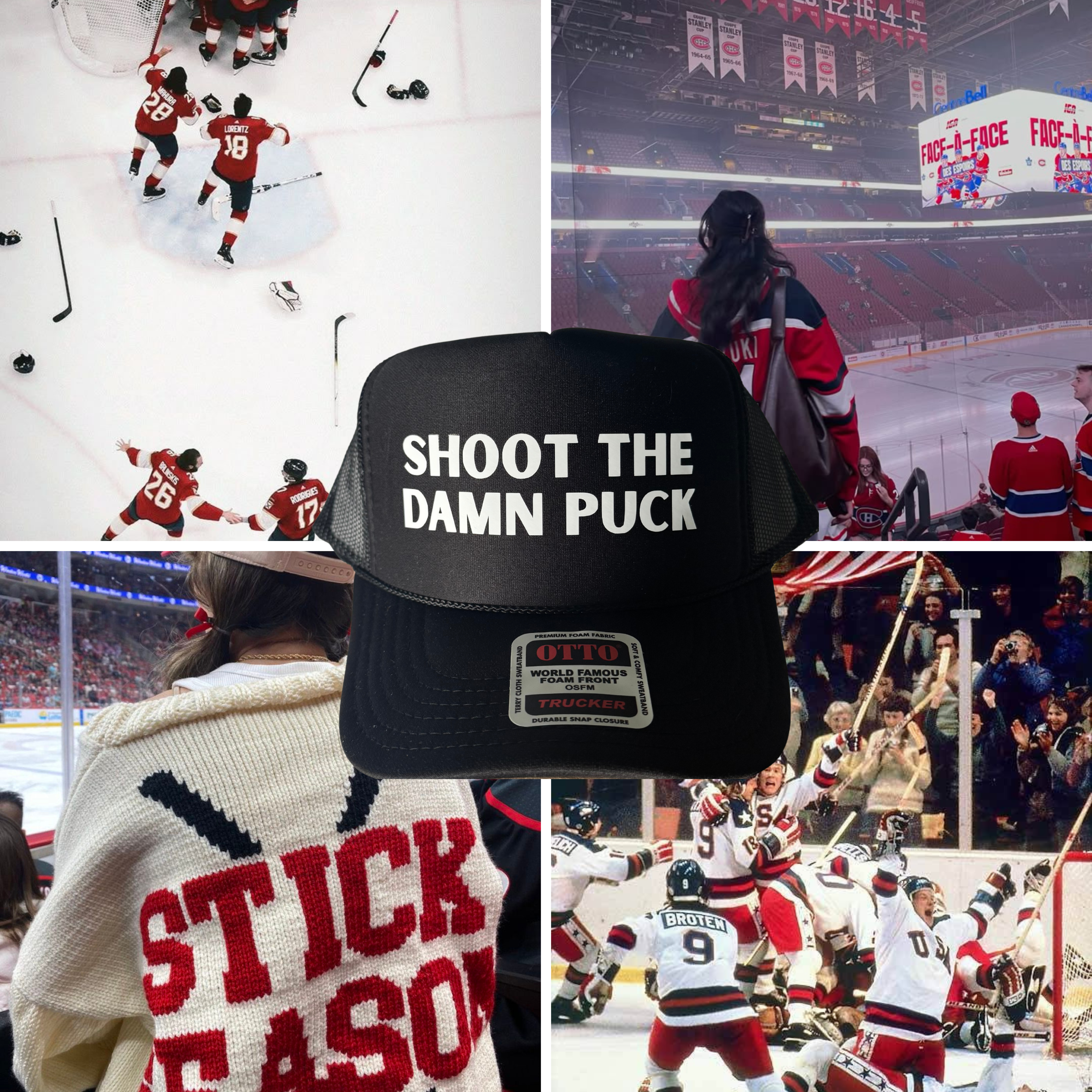 Shoot the Damn Puck Trucker Hat